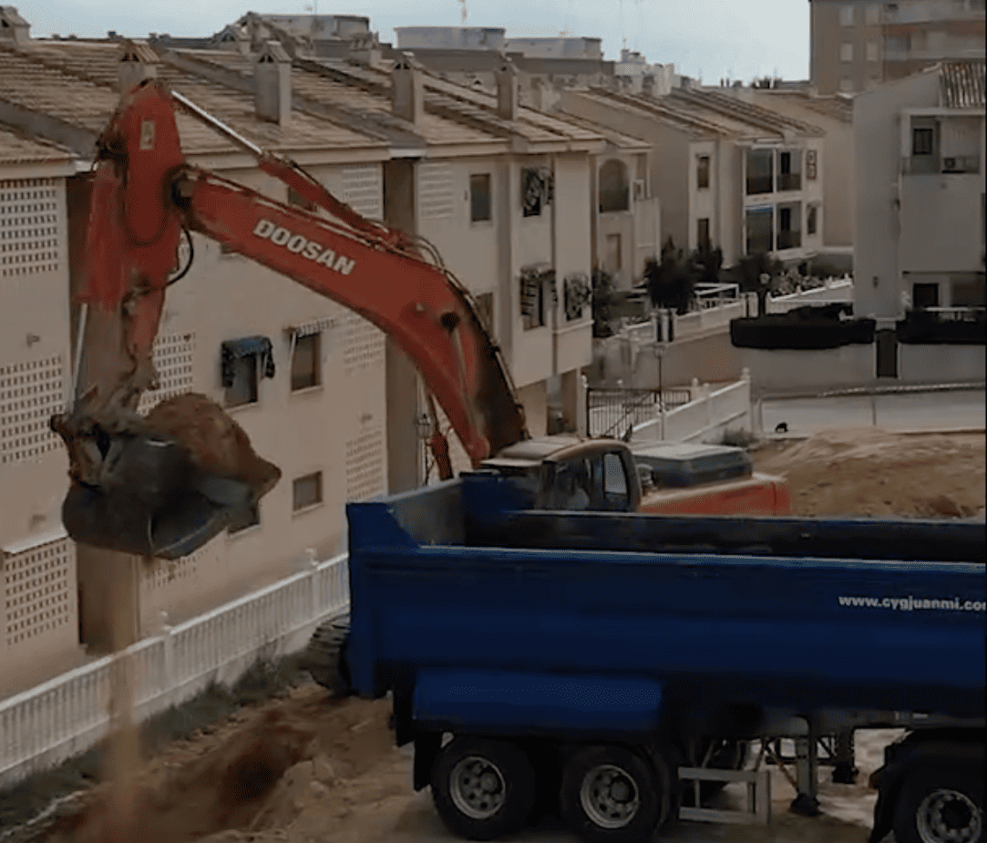 Vista del proyecto de urbanización en Guardamar del Segura, realizado por INFRAESTRUCTURAS Y CANALIZACIONES, S.L.